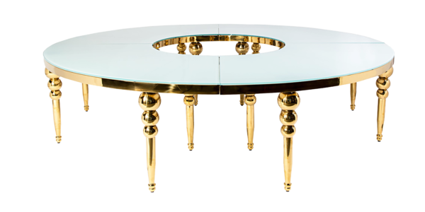 Aime Gold Cirlce Table White Top
