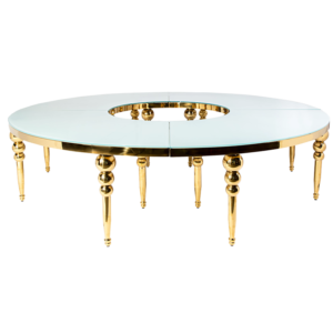 Aime Gold Cirlce Table White top